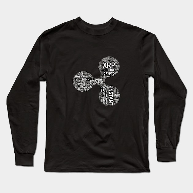 Ripple (XRP) World Cloud Long Sleeve T-Shirt by cryptogeek